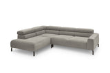 KAWOLA Sofa DELIA Ecksofa Feincord grau