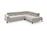 KAWOLA Sofa DELIA Ecksofa Feincord silber
