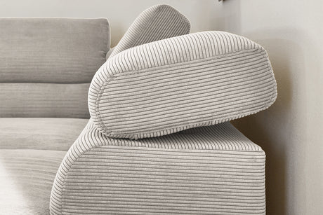 KAWOLA Sofa DELIA Ecksofa Feincord silber