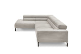 KAWOLA Sofa DELIA Ecksofa Feincord silber