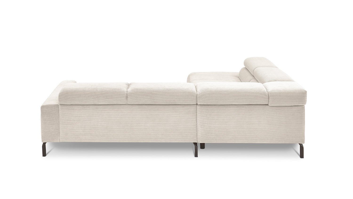 KAWOLA Sofa DELIA Ecksofa Feincord weiß