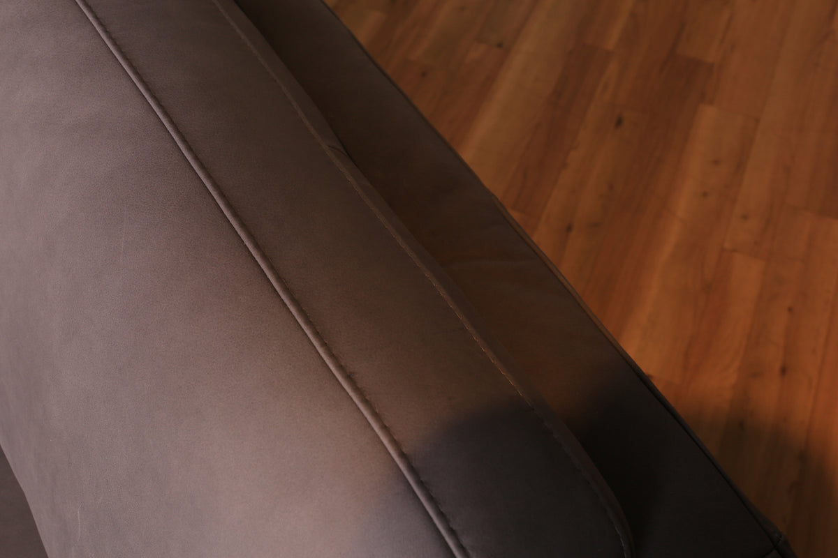 KAWOLA Sofa Deside 3-Sitzer Leder Pallino grau (B/T/H)
