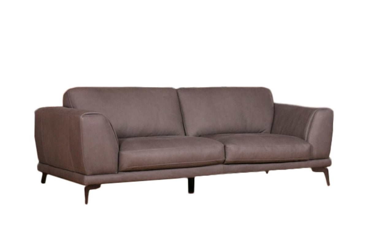 KAWOLA Sofa Deside 3-Sitzer Leder Pallino grau (B/T/H)