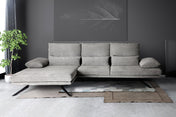 KAWOLA Sofa FENICE Ecksofa Stoff hellgrau, Links