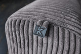 KAWOLA Sofa FINN 3-Sitzer mit Relaxfunktion Cord grau
