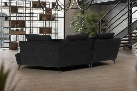 KAWOLA Sofa GARBO Designsofa Stoff schwarz