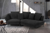 KAWOLA Sofa GARBO Designsofa Stoff schwarz