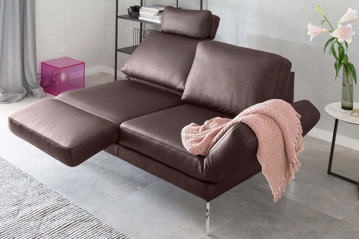 KAWOLA Sofa HURRICANE 2-Sitzer Leder braun