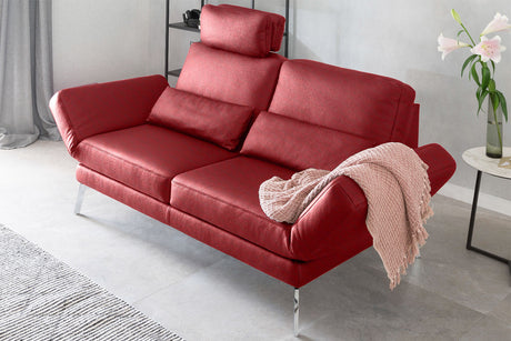 KAWOLA Sofa HURRICANE 2-Sitzer Leder rot