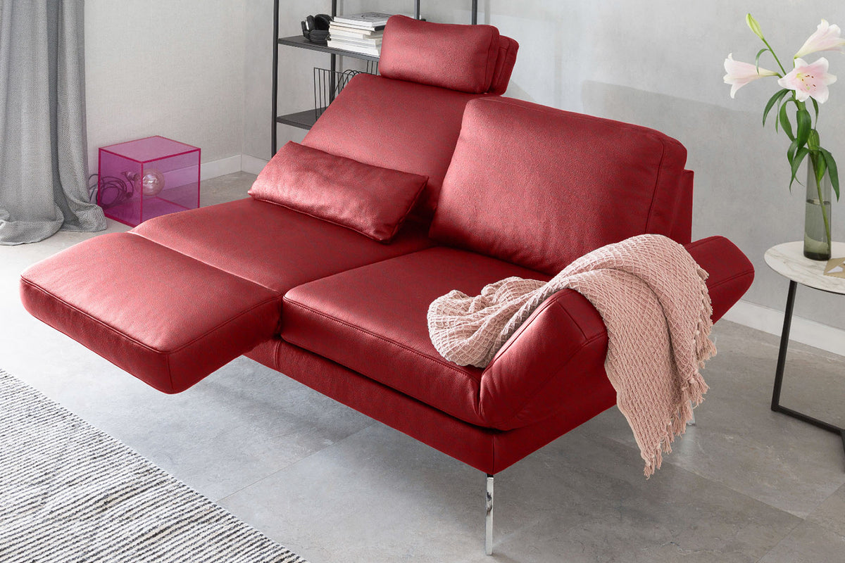 KAWOLA Sofa HURRICANE 2-Sitzer Leder rot