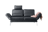 KAWOLA Sofa HURRICANE 2-Sitzer Leder schwarz