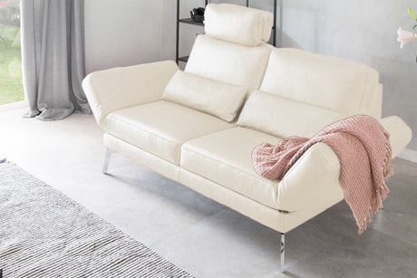 KAWOLA Sofa HURRICANE 2-Sitzer Leder weiß