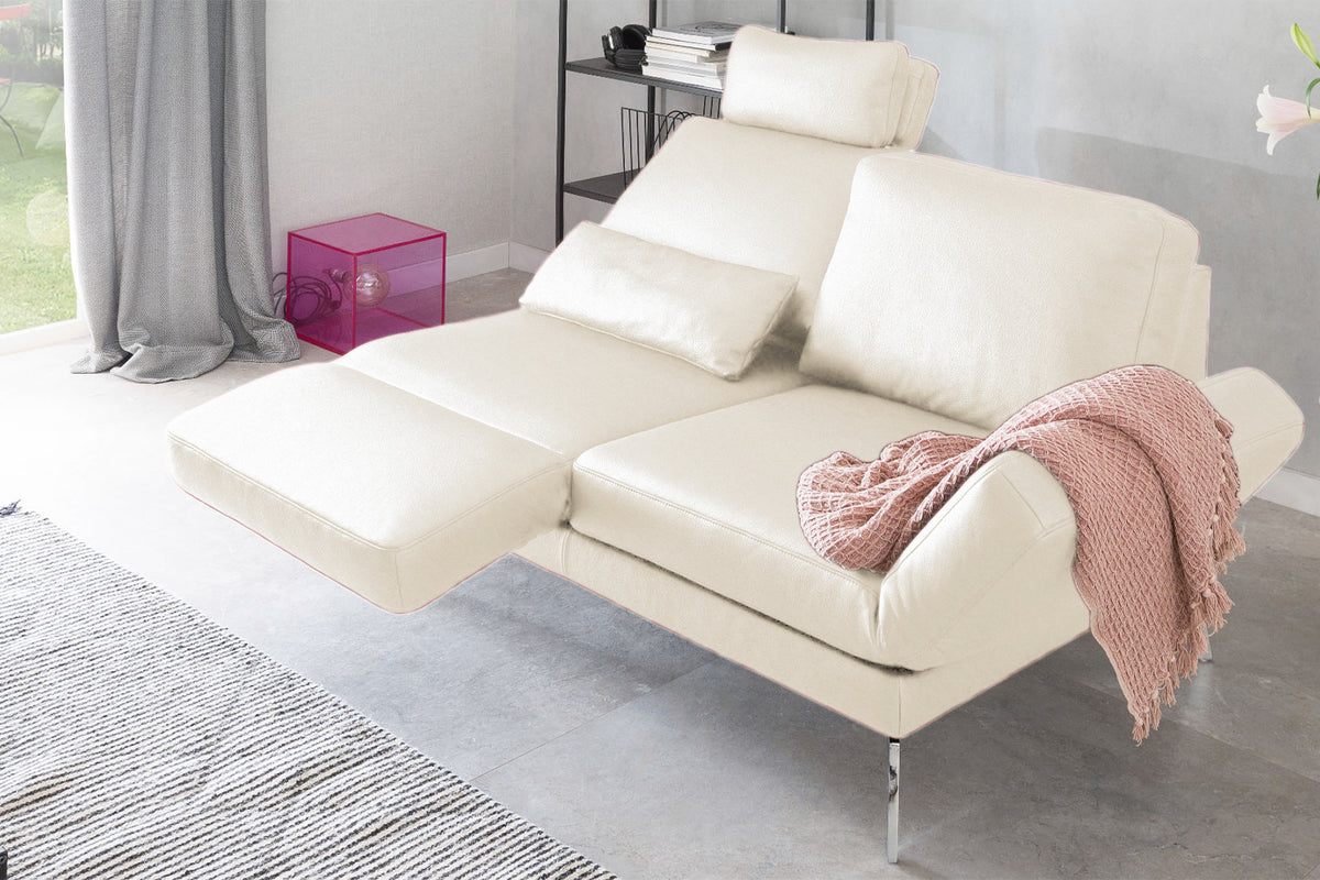 KAWOLA Sofa HURRICANE 2-Sitzer Leder weiß