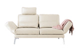 KAWOLA Sofa HURRICANE 2-Sitzer Leder weiß