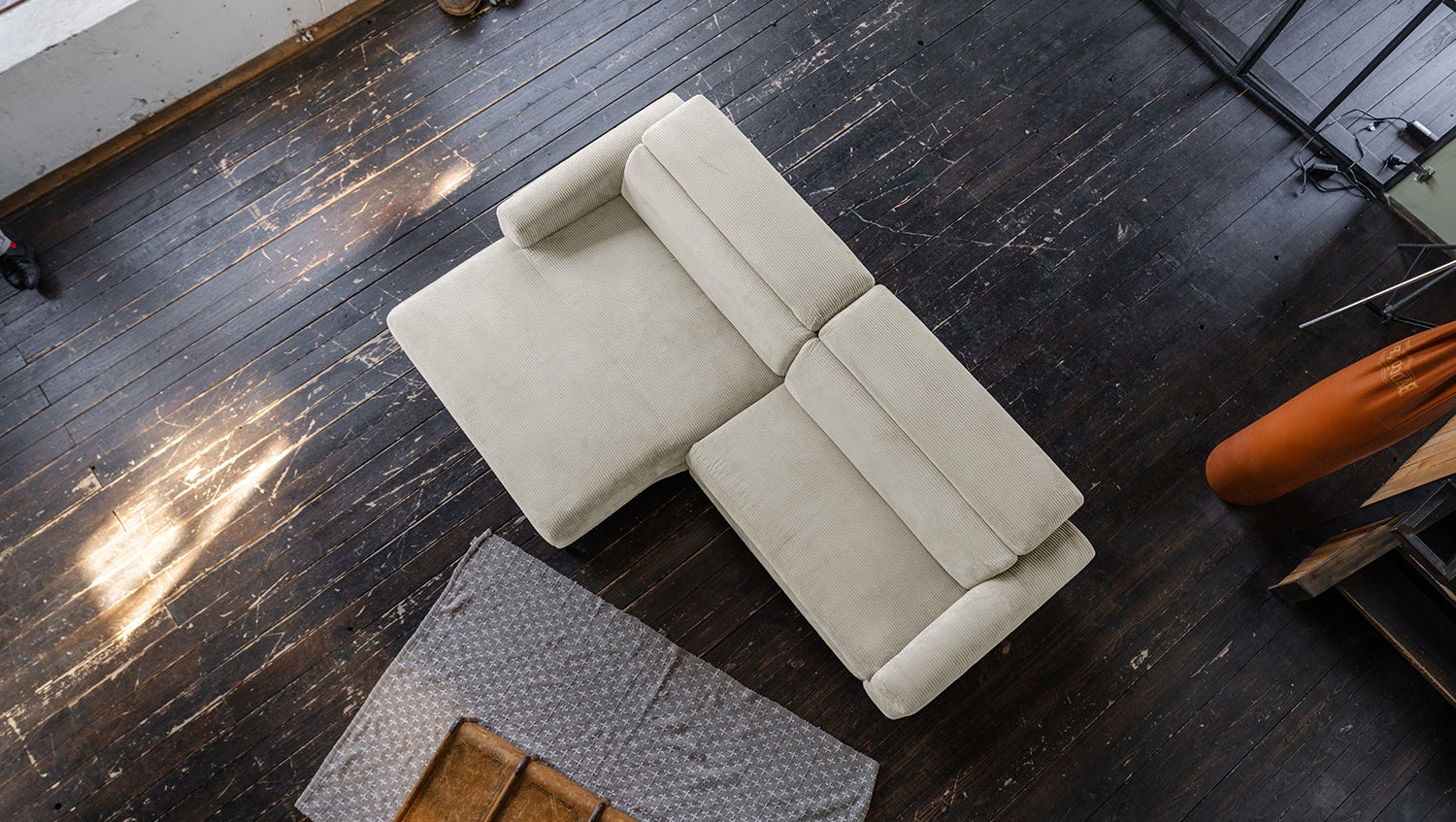 KAWOLA Sofa LAISKA Ecksofa Cord cremeweiß