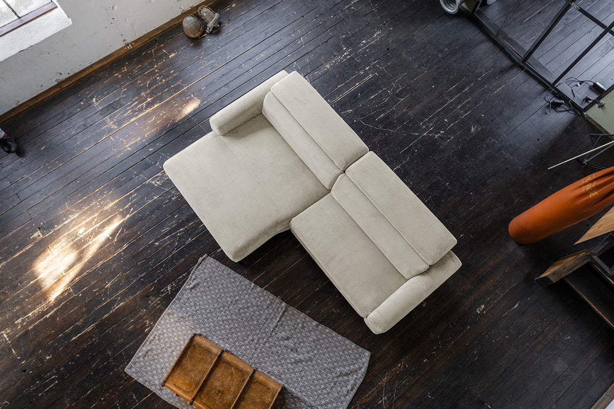 KAWOLA Sofa LAISKA Ecksofa Cord cremeweiß