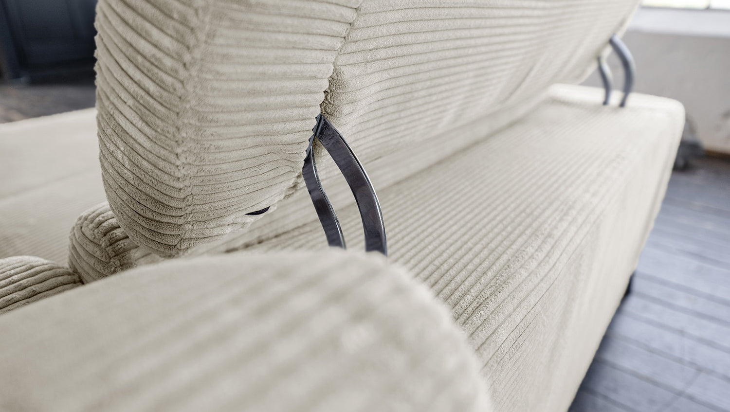 KAWOLA Sofa LAISKA Ecksofa Cord cremeweiß