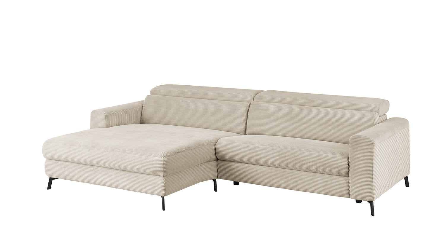 KAWOLA Sofa LAISKA Ecksofa Cord cremeweiß