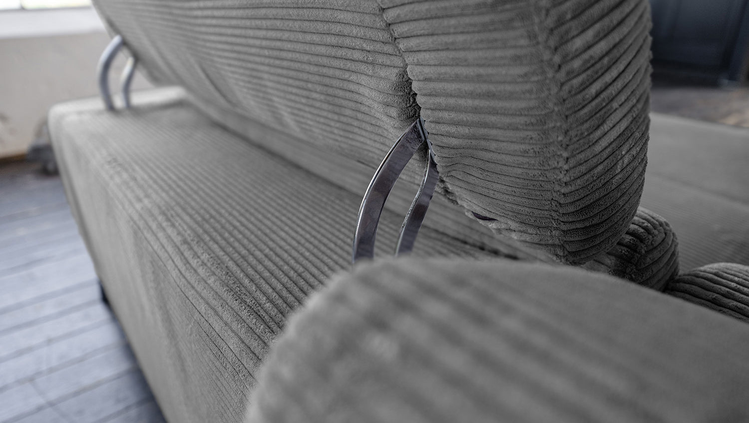 KAWOLA Sofa LAISKA Ecksofa Cord grau
