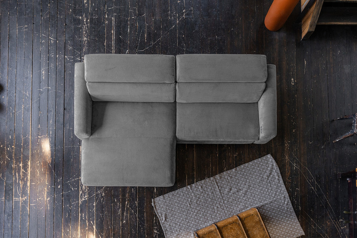 KAWOLA Sofa LAISKA Ecksofa Cord grau