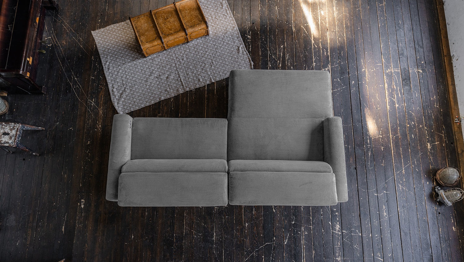 KAWOLA Sofa LAISKA Ecksofa Cord grau