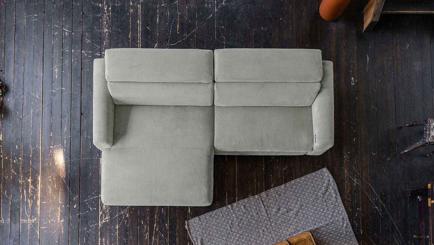 KAWOLA Sofa LAISKA Ecksofa Cord hellgrau