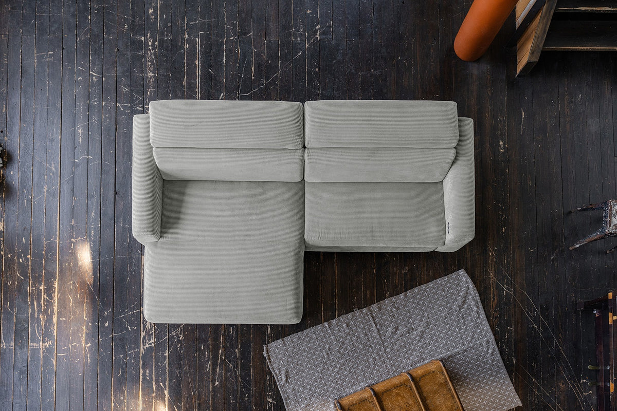 KAWOLA Sofa LAISKA Ecksofa Cord hellgrau