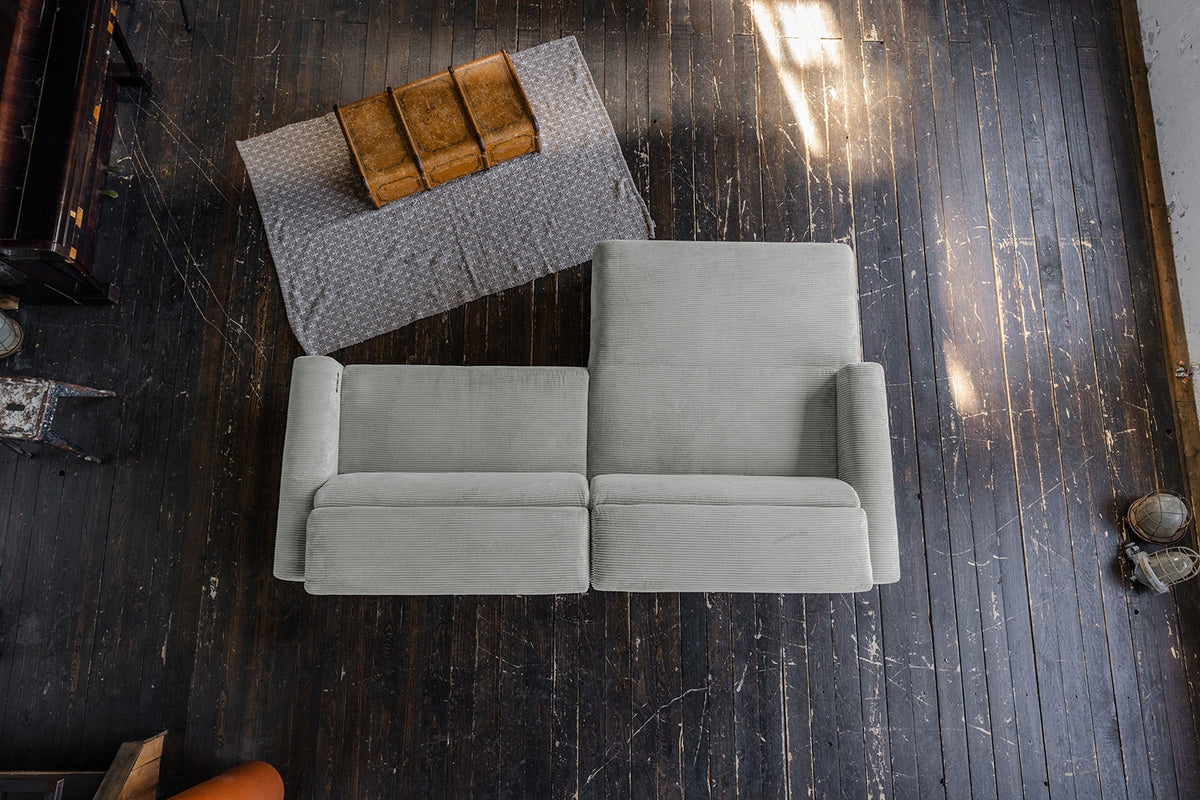 KAWOLA Sofa LAISKA Ecksofa Cord hellgrau