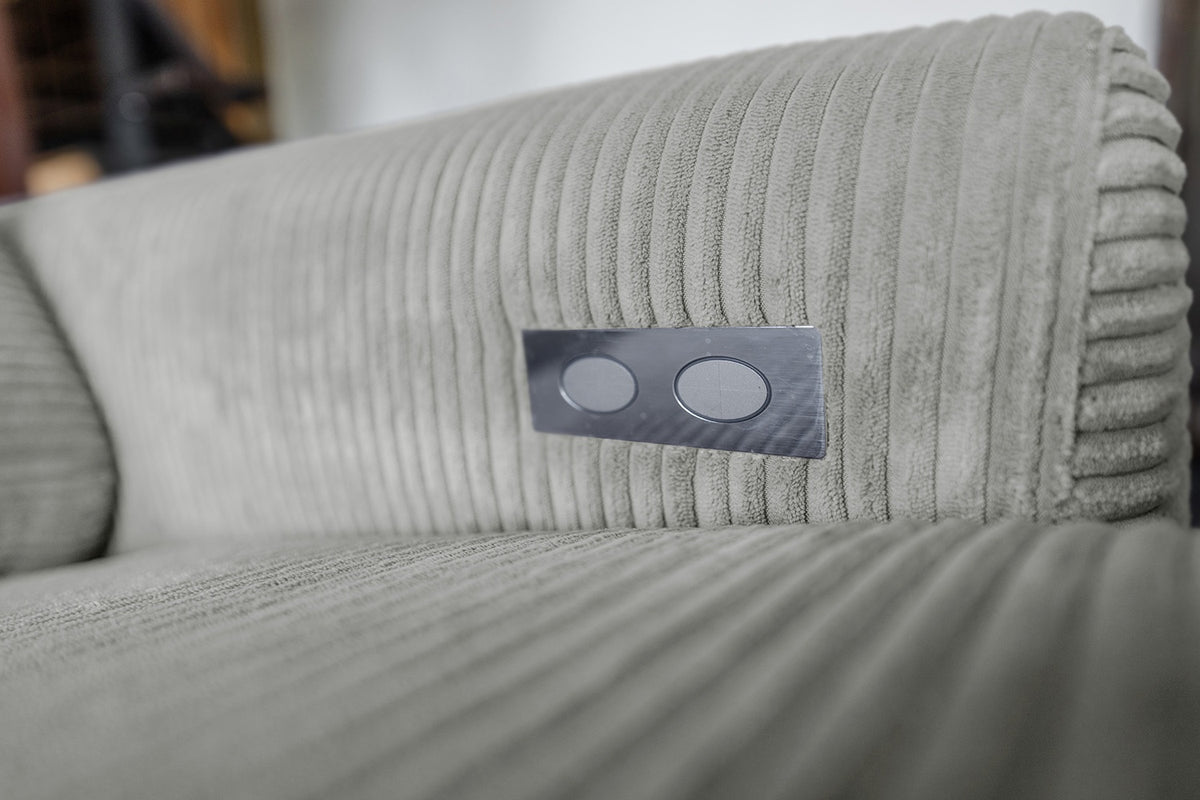 KAWOLA Sofa LAISKA Ecksofa Cord hellgrau