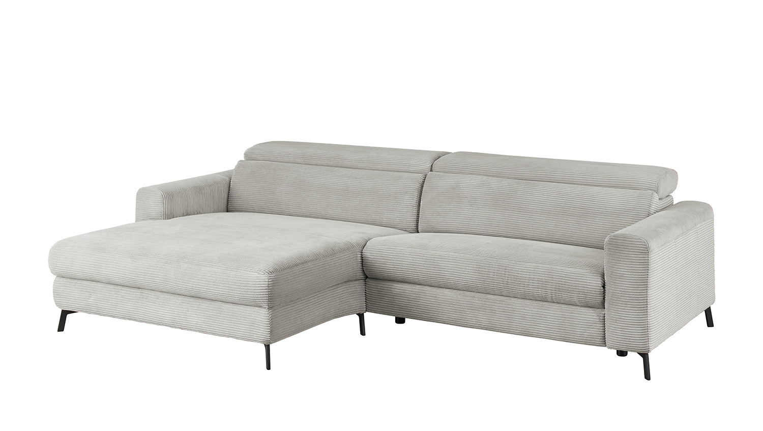 KAWOLA Sofa LAISKA Ecksofa Cord hellgrau