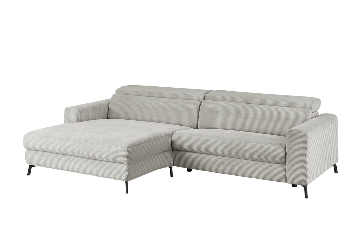 KAWOLA Sofa LAISKA Ecksofa Cord hellgrau