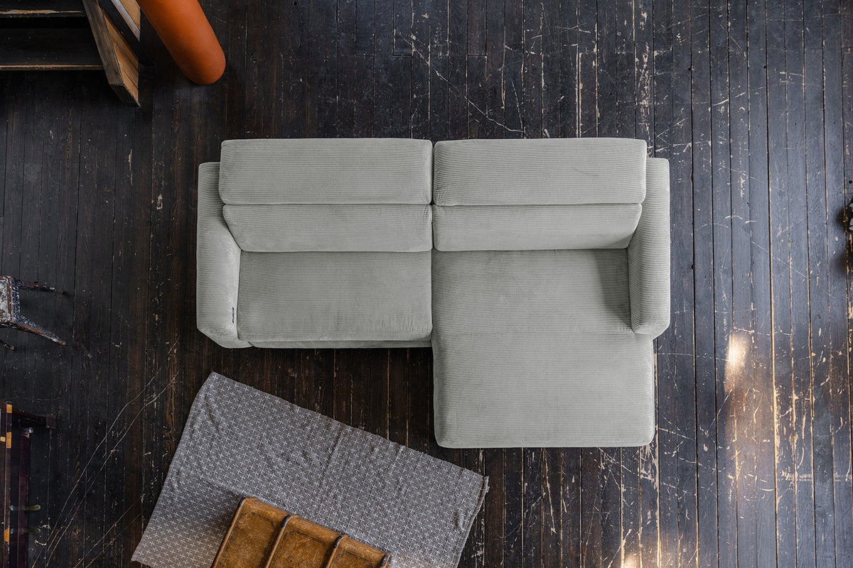 KAWOLA Sofa LAISKA Ecksofa Cord hellgrau