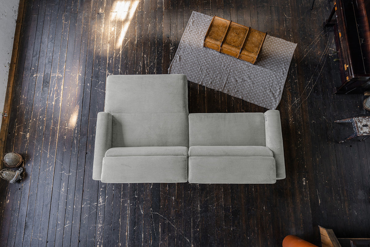 KAWOLA Sofa LAISKA Ecksofa Cord hellgrau