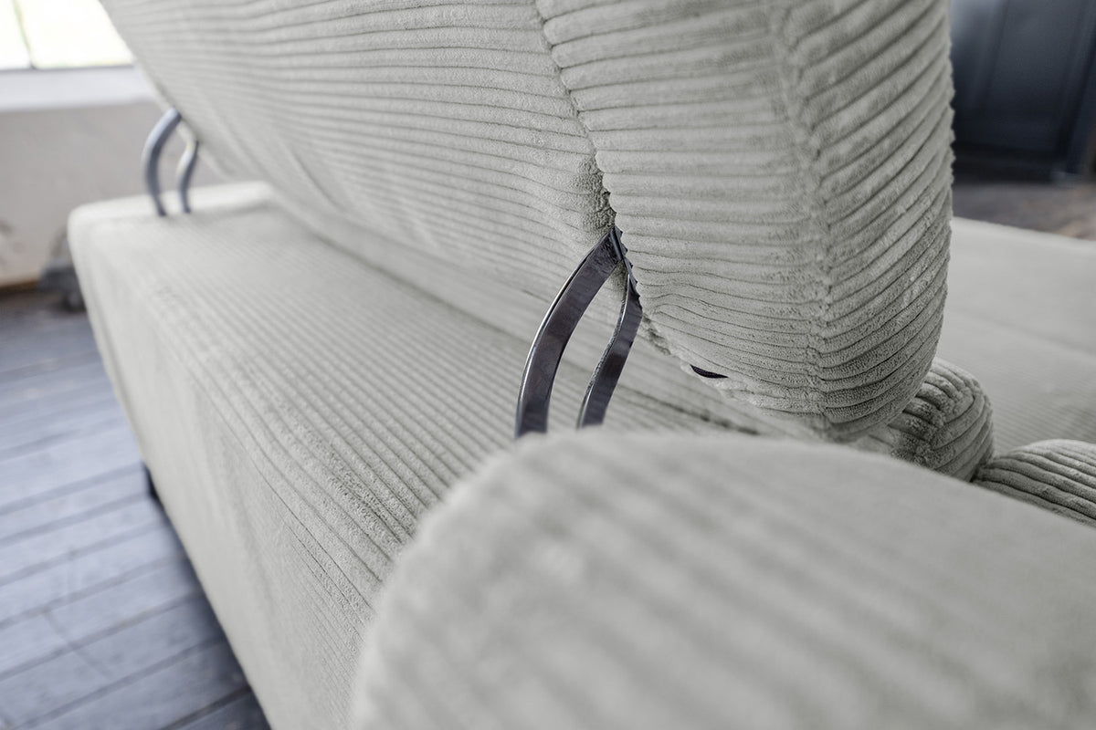 KAWOLA Sofa LAISKA Ecksofa Cord hellgrau