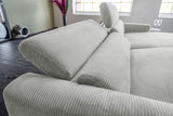 KAWOLA Sofa LAISKA Ecksofa Cord hellgrau