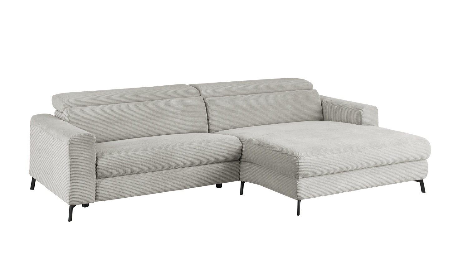 KAWOLA Sofa LAISKA Ecksofa Cord hellgrau