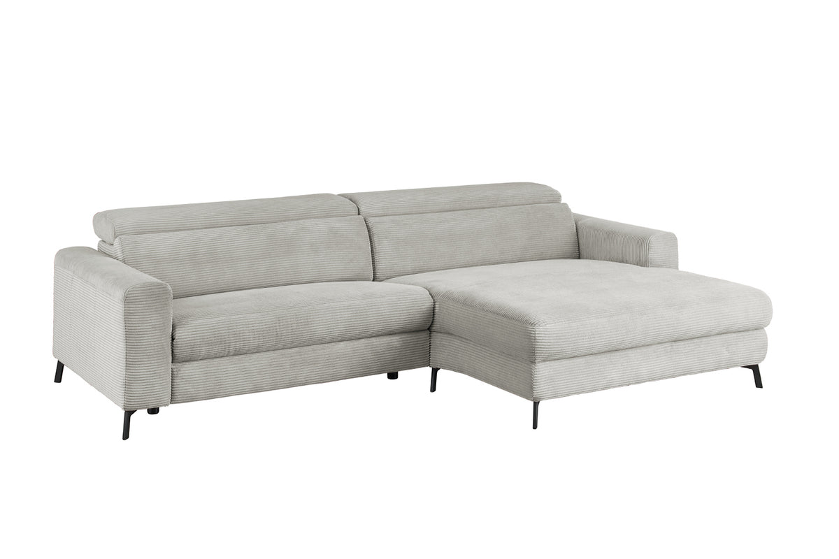 KAWOLA Sofa LAISKA Ecksofa Cord hellgrau