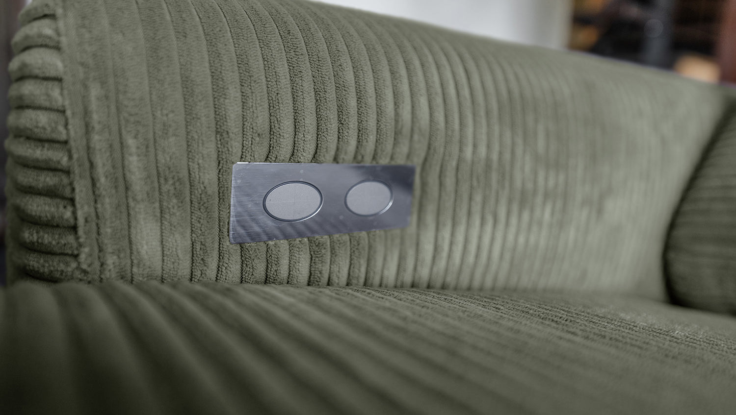 KAWOLA Sofa LAISKA Ecksofa Cord olivgrün