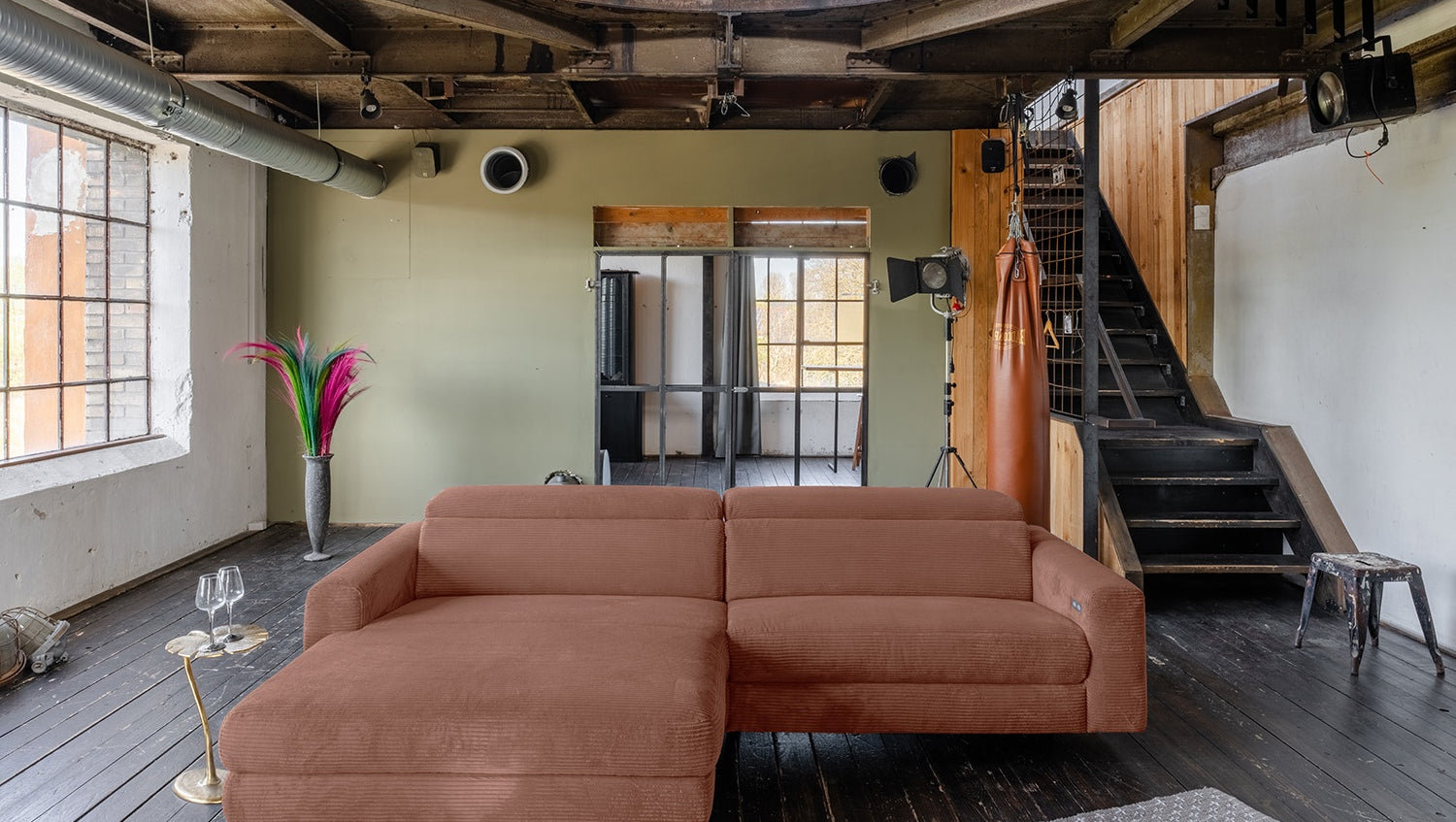 KAWOLA Sofa LAISKA Ecksofa Cord rost