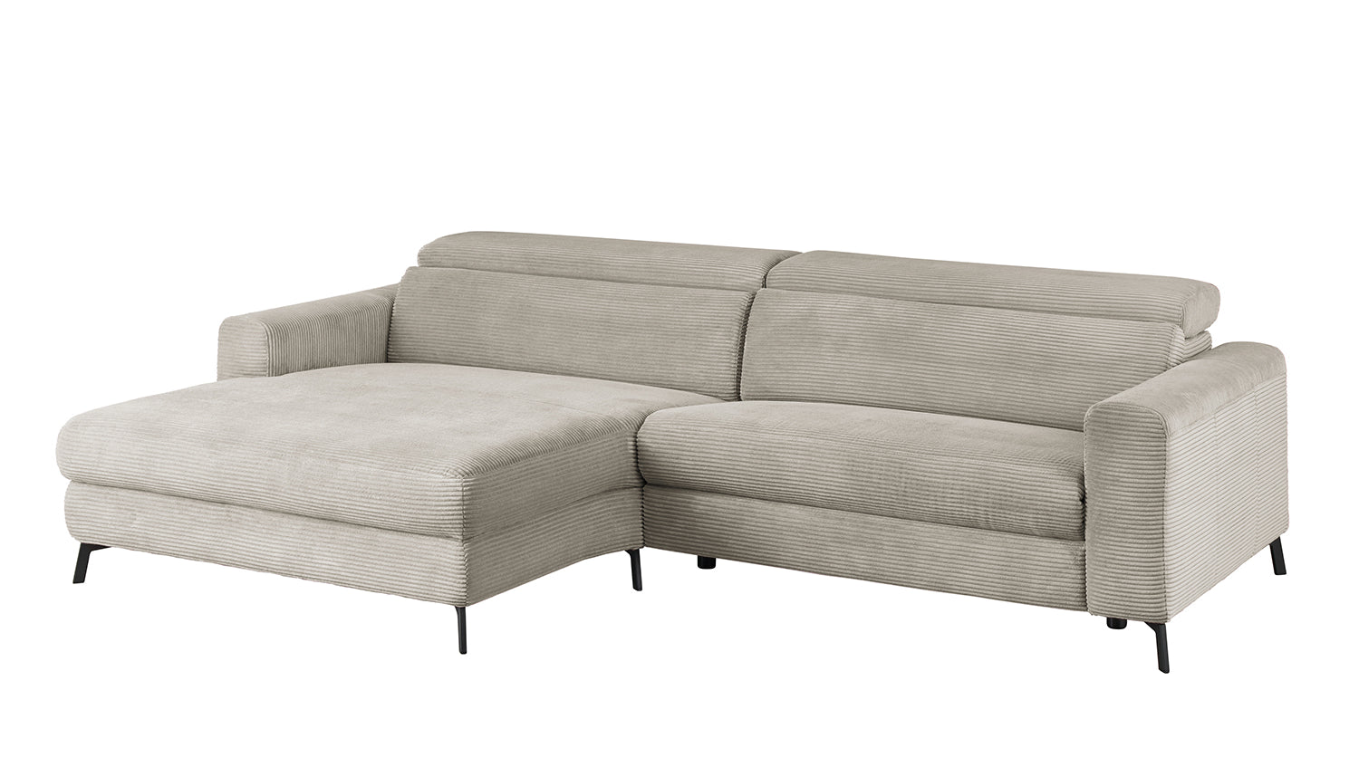 KAWOLA Sofa LAISKA Ecksofa Cord steingrau