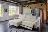 KAWOLA Sofa LAISKA Ecksofa Relaxfunktion teilmotorisch Cord cremeweiß, Links
