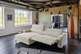 KAWOLA Sofa LAISKA Ecksofa Relaxfunktion teilmotorisch Cord cremeweiß