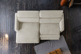 KAWOLA Sofa LAISKA Ecksofa Relaxfunktion teilmotorisch Cord cremeweiß