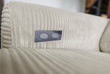 KAWOLA Sofa LAISKA Ecksofa Relaxfunktion teilmotorisch Cord cremeweiß