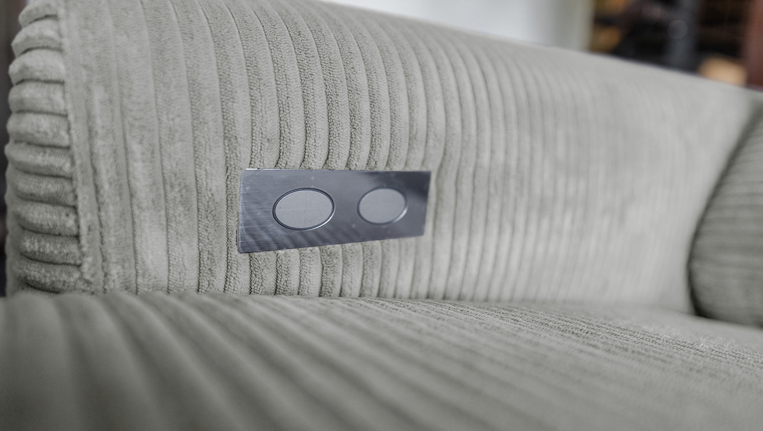 KAWOLA Sofa LAISKA Ecksofa Relaxfunktion teilmotorisch Cord hellgrau