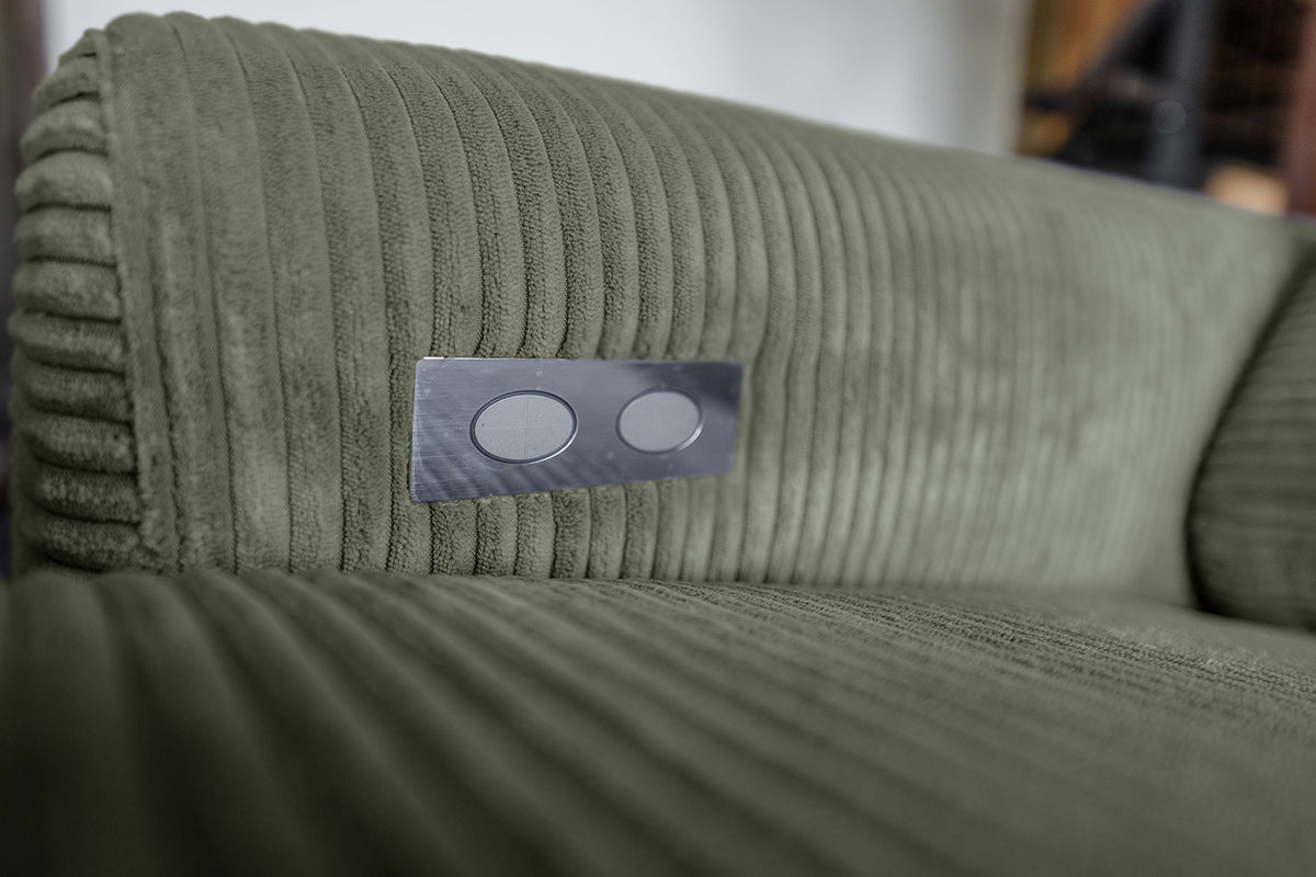 KAWOLA Sofa LAISKA Ecksofa Relaxfunktion teilmotorisch Cord olivgrün