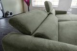 KAWOLA Sofa LAISKA Ecksofa Relaxfunktion teilmotorisch Cord olivgrün