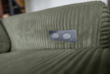 KAWOLA Sofa LAISKA Ecksofa Relaxfunktion teilmotorisch Cord olivgrün