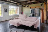KAWOLA Sofa LAISKA Ecksofa Relaxfunktion teilmotorisch Cord rosa