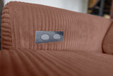 KAWOLA Sofa LAISKA Ecksofa Relaxfunktion teilmotorisch Cord rost